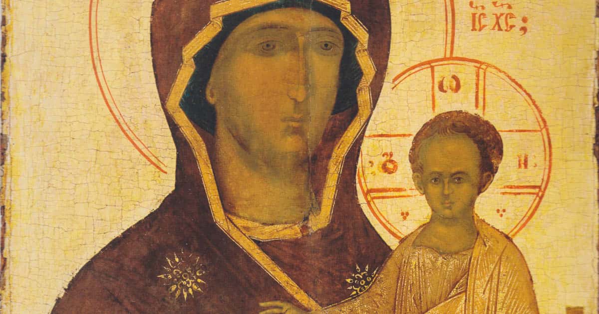 Icon of Virgin Mary Arsaniotissa (Of The Pier) from Esphigmenou Monastery on Mount Athos
